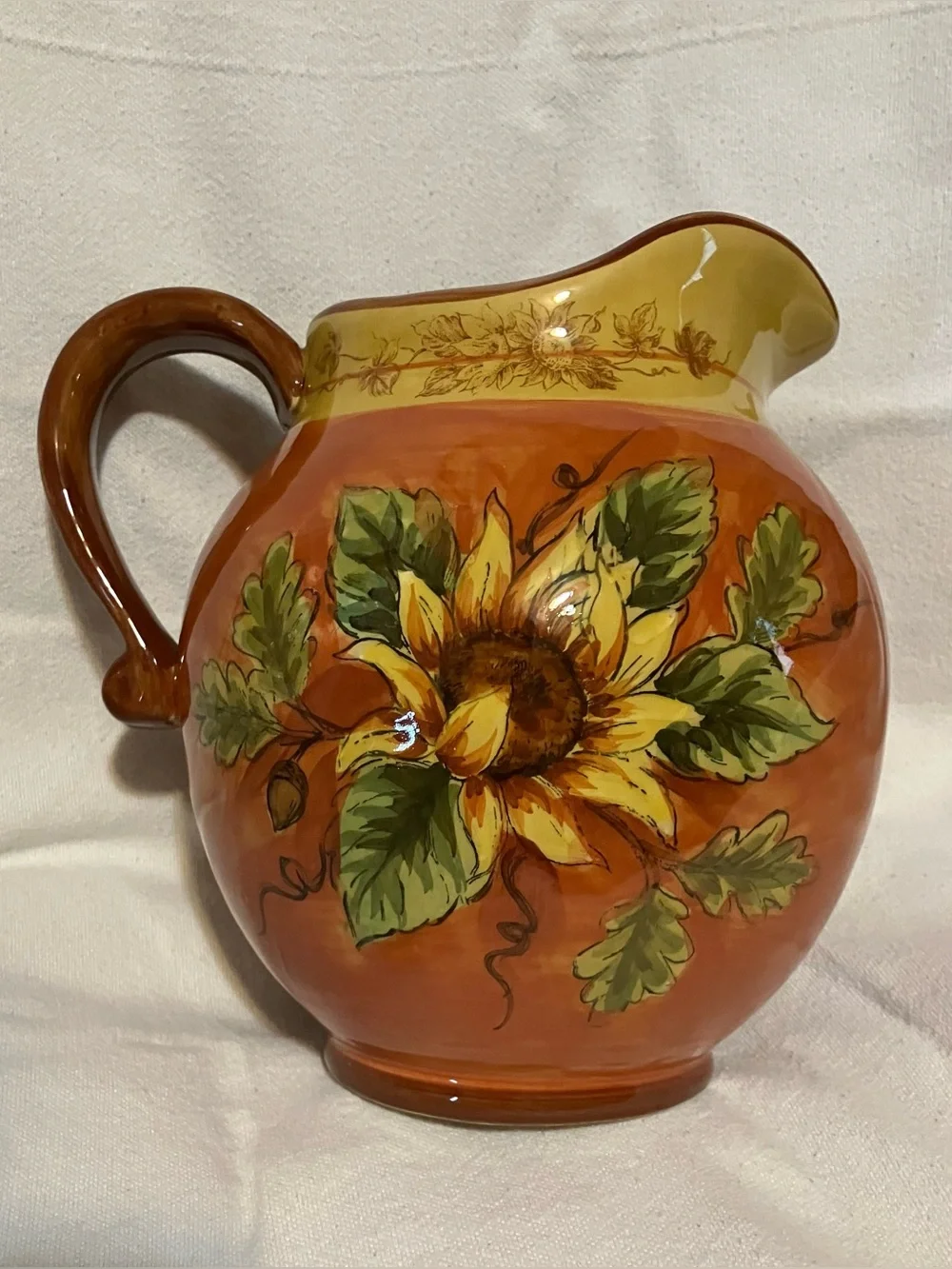Orange Rooster Pitcher